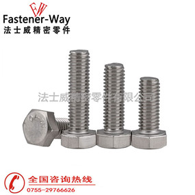 法士威美制全牙不銹鋼外六角螺絲 法士威美制全牙不銹鋼外六角螺絲