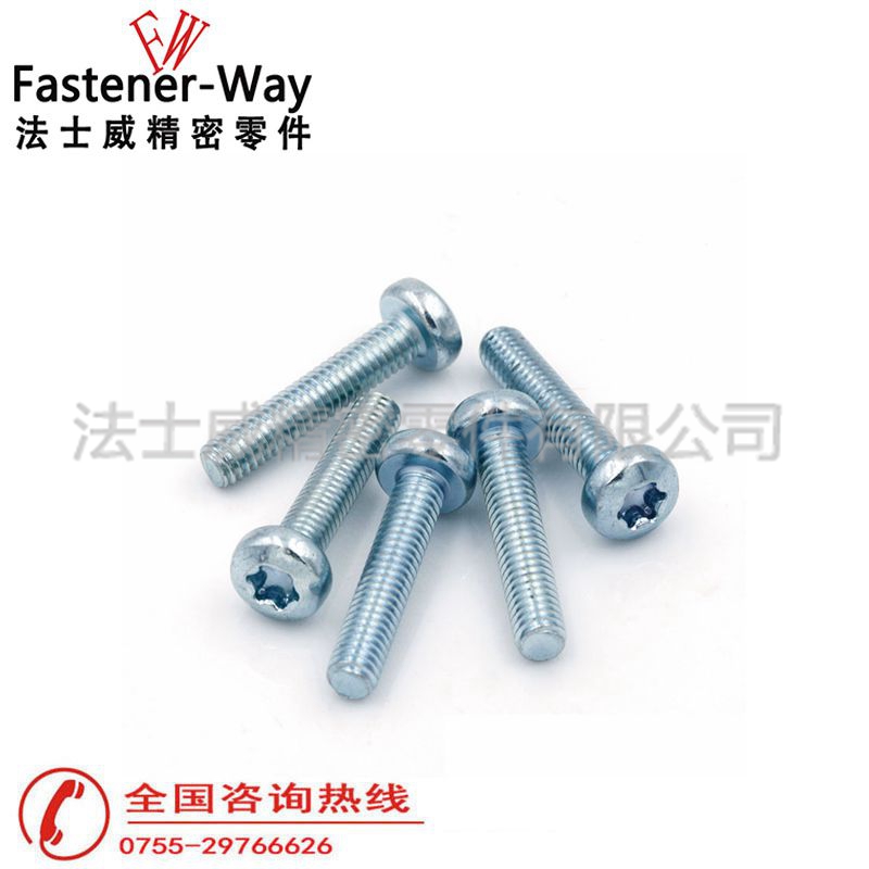 法士威GB2672梅花盤頭碳鋼機牙螺絲1 法士威GB2672梅花盤頭碳鋼機牙螺絲1
