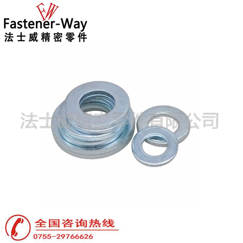 碳鋼DIN125鍍鋅平墊 鍍藍白鋅墊圈3 碳鋼DIN125鍍鋅平墊 鍍藍白鋅墊圈3