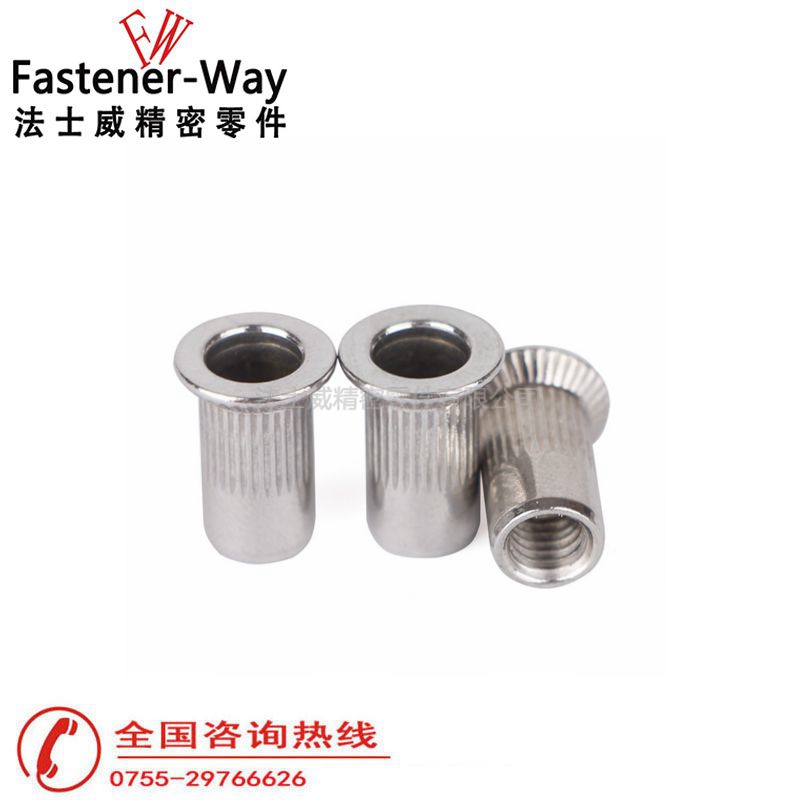 不銹鋼沉頭平頭通孔圓柱拉鉚螺母2 不銹鋼沉頭平頭通孔圓柱拉鉚螺母2