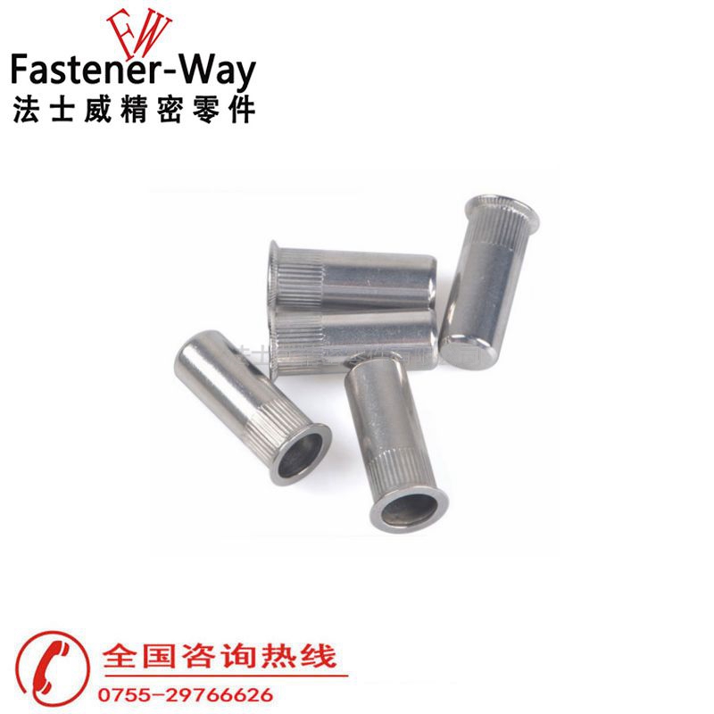 不銹鋼盲孔滾花平頭圓柱拉鉚螺母4 不銹鋼盲孔滾花平頭圓柱拉鉚螺母4