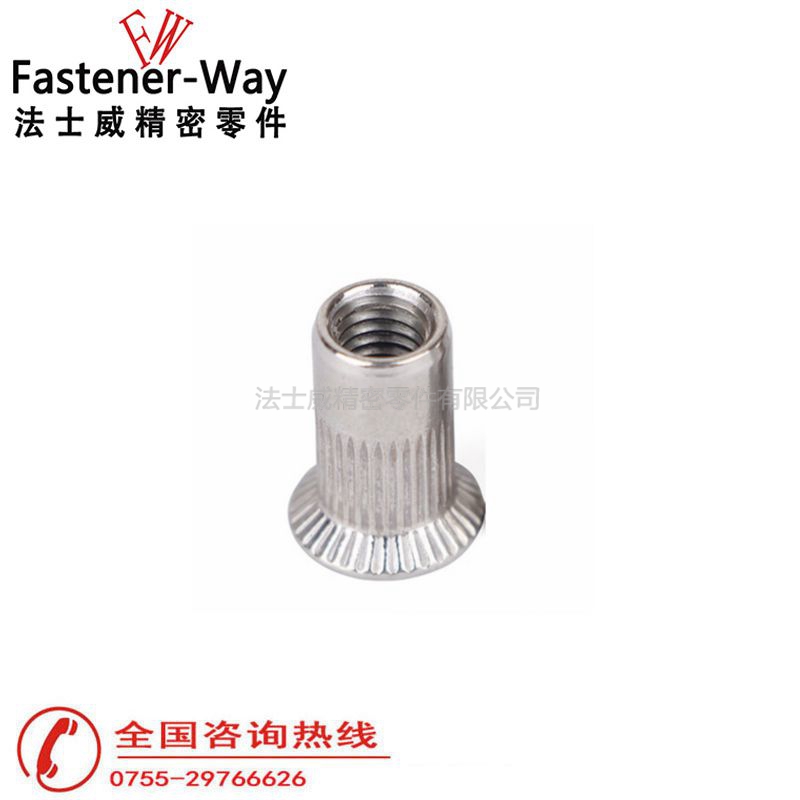 不銹鋼沉頭平頭通孔圓柱拉鉚螺母 不銹鋼沉頭平頭通孔圓柱拉鉚螺母