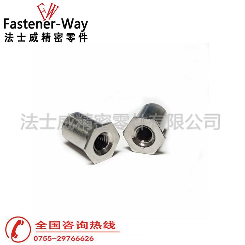 SO4-M6-4不銹鐵通孔壓鉚螺母柱 SO4-M6-4不銹鐵通孔壓鉚螺母柱