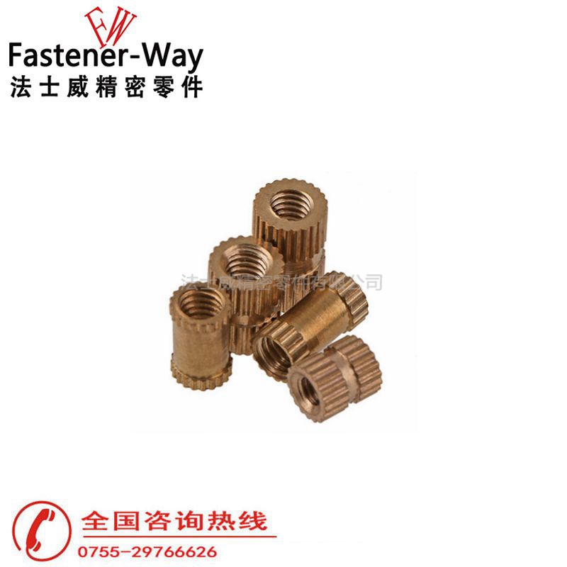 直紋滾花國標銅螺母2 直紋滾花國標銅螺母2