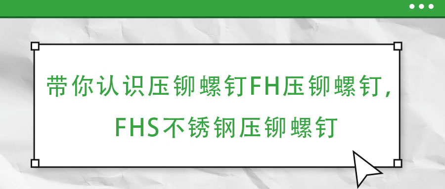 帶你認識壓鉚螺釘FH壓鉚螺釘,FHS不銹鋼壓鉚螺釘